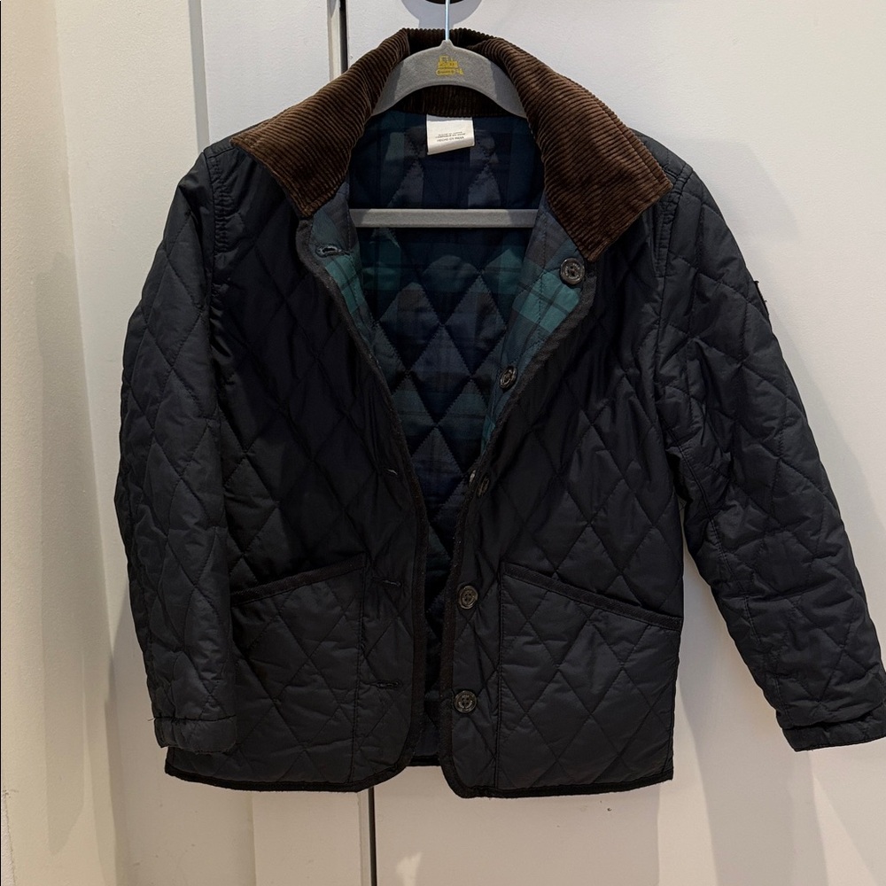 Polo Ralph Lauren Kids Water Repellent Navy/Plaid Reversible Jacket